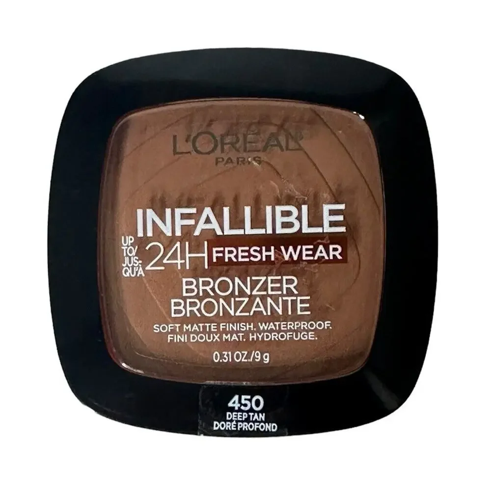 L'Oreal Infallible Bronzer 24H Fresh Wear #450 Deep Tan Soft Matte Finish Lot 4